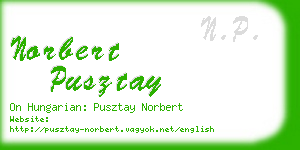 norbert pusztay business card